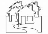 Coloring Houses Large sketch template