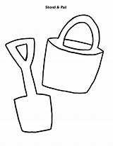 Shovel Outline Bucket Coloring Pages Getdrawings Drawing sketch template