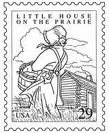 Prairie House Little Coloring Pages Sheets Printable Stamp Pioneer Clipart Laura Ingalls Postage Wilder Books Famous Colouring Children West Literature sketch template