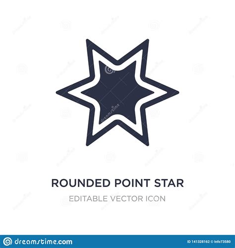 rounded point star icon  white background simple element