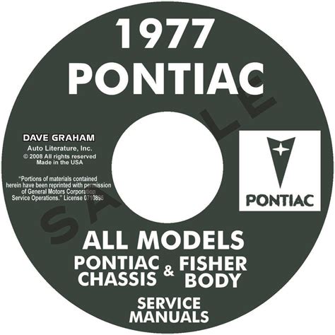 pontiac repair manual fisher body manual  models