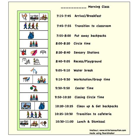 printable visual schedules autism