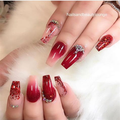 Ombre Nail Designs Red And Silver