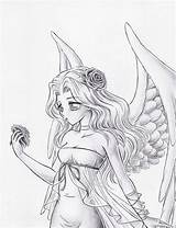 Angel Drawing Sketch Coloring Pages Drawings Angels Anime Easy Fairy Draw Pencil Deviantart Wings Ange Sketches Manga Demon Sheets Dark sketch template