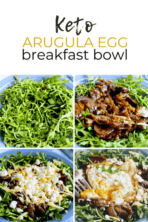 Low Carb Breakfast Bowls With Arugula Egg Mushrooms