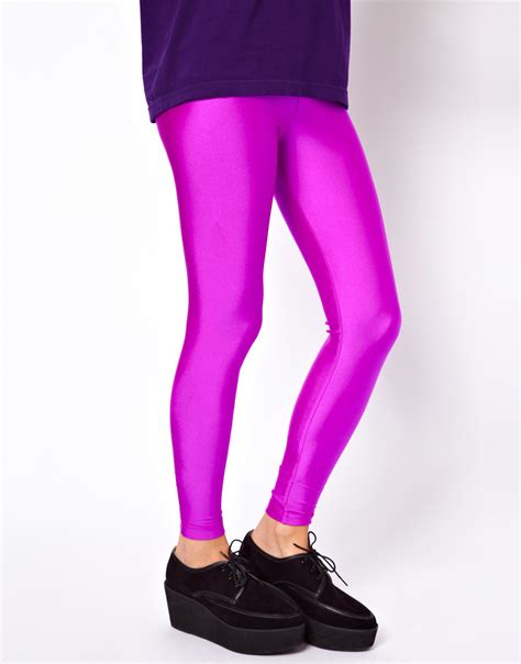 american apparel shiny leggings in purple lyst