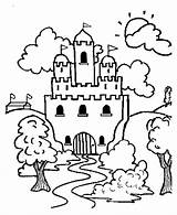 Coloring Castle Castles Pages Landscape Medieval Printable Drawing Outline Cliparts Clip Clipart Nature Disney Sheets Book Princess Sand Children Cartoon sketch template