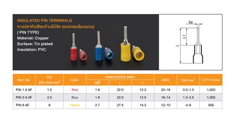 insulated pin terminals pin type terminal lugs