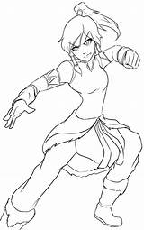 Korra Coloring Pages Legend Avatar Fight Ready Jack Color Print Popular sketch template