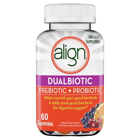 align prebiotic probiotic supplement gummies natural flavors  ct