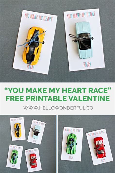 heart race  printable valentine favor