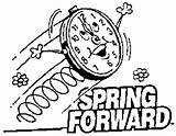 Spring Forward Time Daylight Savings Clipart Change Ahead Clip Back Fall March Cliparts Forget Clock Saving Clocks Hour Coloring Don sketch template