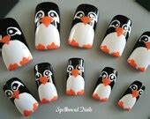 items similar  penguin artificial nails  etsy