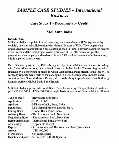 business case study examples  document template