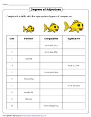 comparative  superlative adjectives worksheets