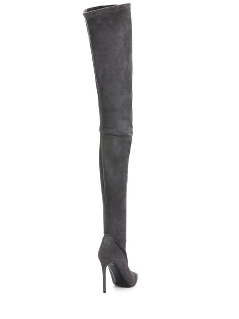 lyst tamara mellon trouble thigh high suede boots in gray
