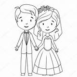 Bride Groom Coloring Pages Wedding Cartoon Clipart Drawing Couple Sposi Da Colorare Sketch Disegni Immagini Book Dessin Coloriage Mariés Per sketch template