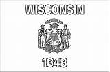 Wisconsin Flag Coloring State Pages Kids sketch template