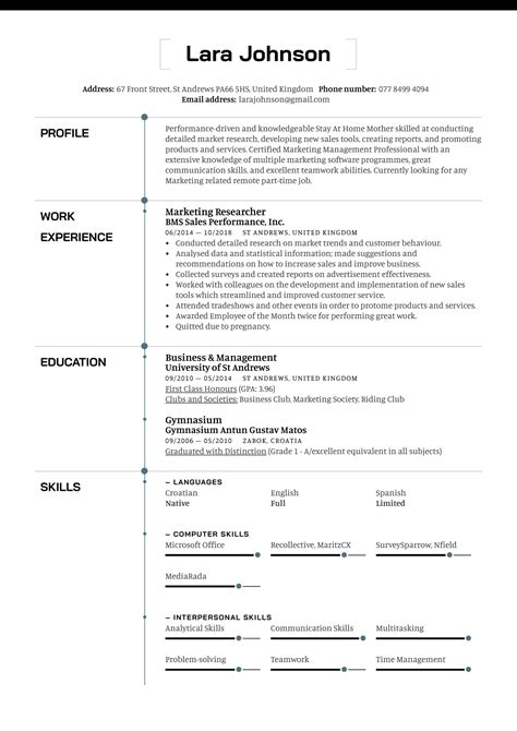 stay  home mother resume  kickresume