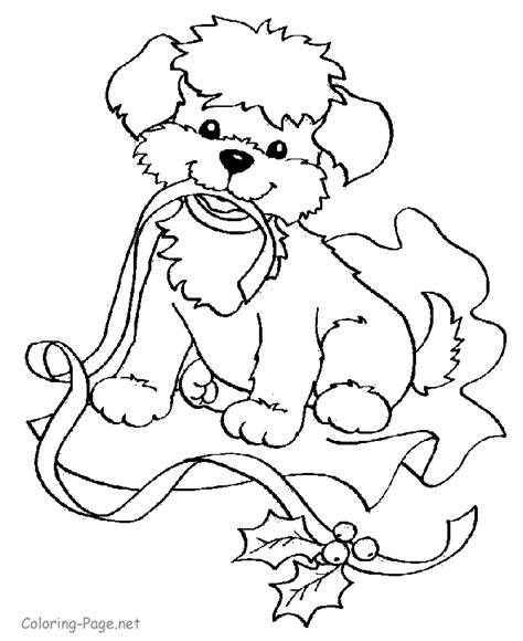 christmas dogs coloring pages coloring home