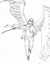 Angel Sword Guardian Coloring Pages Template sketch template