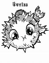 Coloring Fish Puffer Pages Cute Blowfish Porcupine Drawing Pufferfish Little Color Printable Getcolorings Realistic Getdrawings sketch template