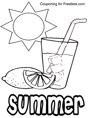 summer coloring page couponing  freebies