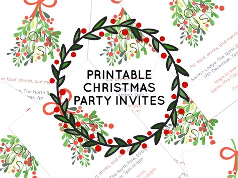 printable christmas party invites work  easy