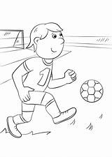 Coloring Football Soccer Cartoon Pages Player Print Printable Cute Kids Boys sketch template