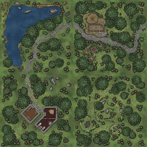 vtt battle maps fantasy town modular woods  xmapsx penguincomics vtt battle