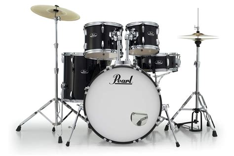 buy pearl roadshow drum set  piece complete kit  cymbals  stands jet black rsscc