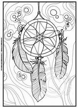 Coloring Native Pages American Printable Adults Adult Feather Dream Catcher Print Color Dreamcatcher Mandala Drawing Colouring Sheets Feathers Indian Printables sketch template