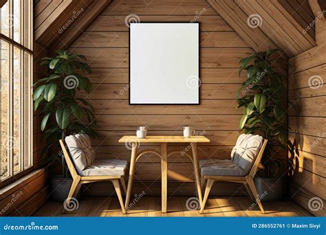 dining room wall art frame display mockup stock illustration