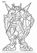 Digimon Wargreymon Draw Drawing Step Tutorials Drawingtutorials101 sketch template
