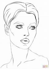 Coloring Face Pages Printable Faces Makeup Girls Drawing Woman Paper Womans Sheets Women Template Charts Girl Color Colorings Sketch Fashion sketch template