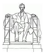 Coloring Lincoln Memorial Abraham American Drawings Chrysler Building Monuments Back sketch template