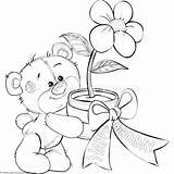 Teddy Tatty Blume Colouring Holding Malvorlage Ramirez Getcoloringpages Coloringbook Coloringpages Oso Blogx sketch template