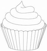 Cupcake Template Cupcakes Drawing Printable Templates Outline Stamps Digital Cut Patterns Line Coloring Birthday Pages Print Clipart Digi Cake Cliparts sketch template