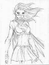Supergirl Inks sketch template