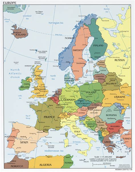 europakarta politisk karta oever europa