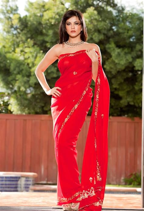 Sunny Leone In Red Hot Sari For Jism 2 Bollywood Movie Hottest Pics