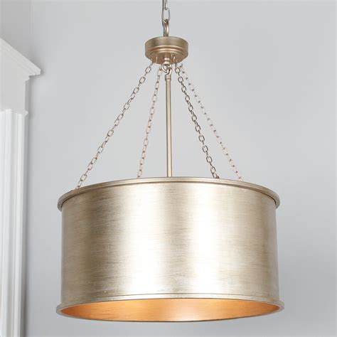 Luxe Patina Metal Drum Shade Pendant Small Shades Of Light