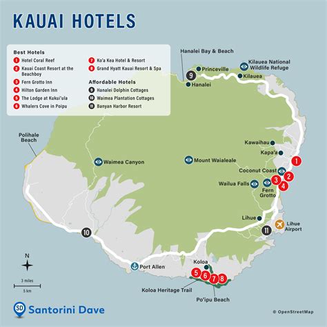 kauai hotel map  areas neighborhoods places  stay