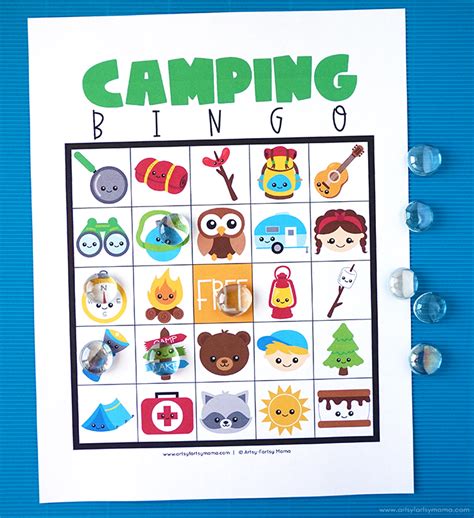 printable camping bingo artsy fartsy mama