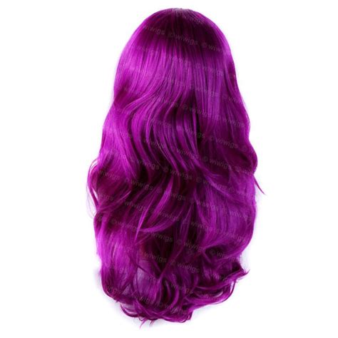 Purple Red Long 3 4 Wig Fall Hairpiece Wavy Layered Hair Ladies Wigs