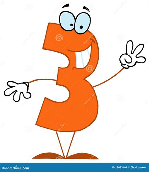 funny cartoon numbers  stock vector illustration  mascot