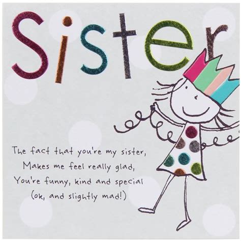funny birthday card messages  sister