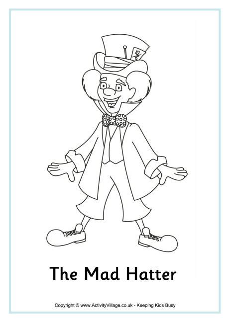 mad hatter coluring page