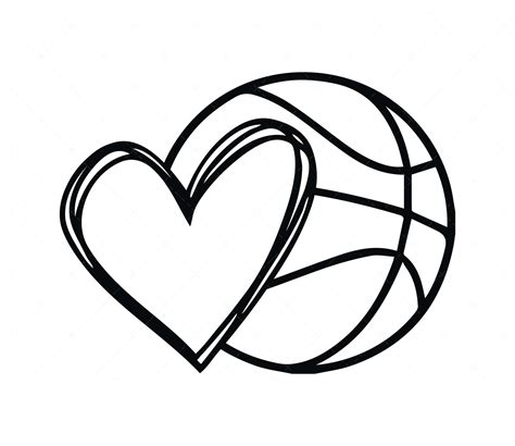 basketball  heart svg png  basketball svg