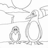 Penguin Coloring Pages Pinguin Cartoon Color Cute Animals sketch template